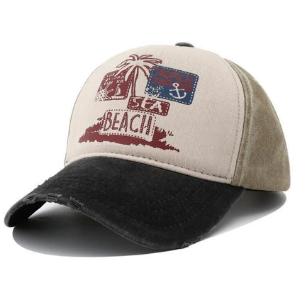 Retro BEACH Embroidery Baseball Hat
