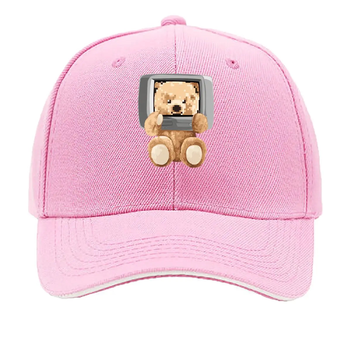 Kawaii Pixel Bear Computer Screen Cute Retro Art Baseball Cap