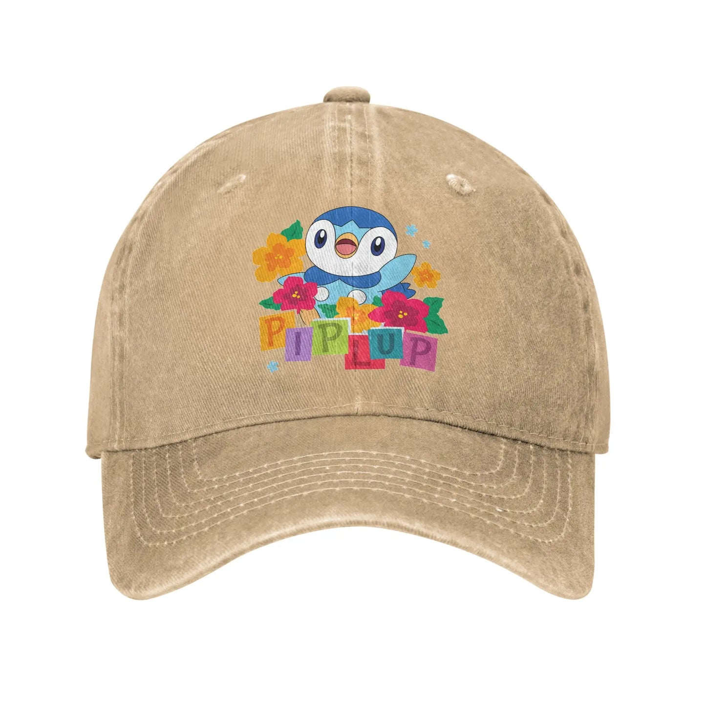 Pokemon Piplup Cutie Girls Tie Dye Crop Casual Baseball Cap