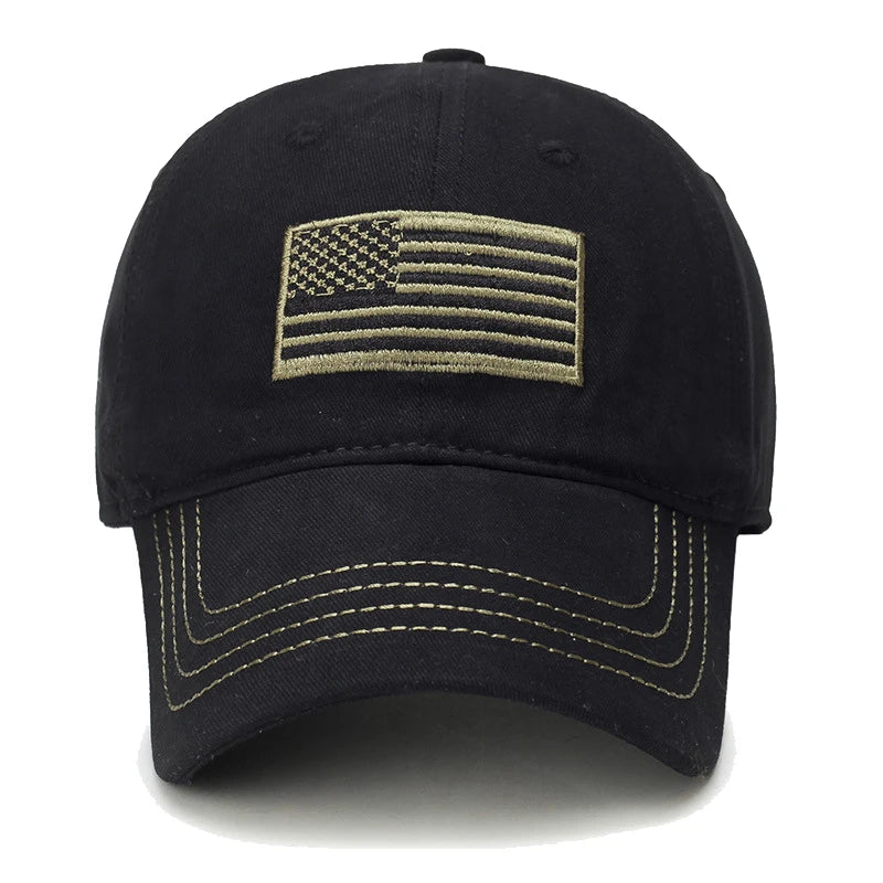 New Fashion Classic Unisex American Flag Embroidered Pattern Cotton