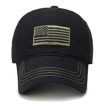 New Fashion Classic Unisex American Flag Embroidered Pattern Cotton