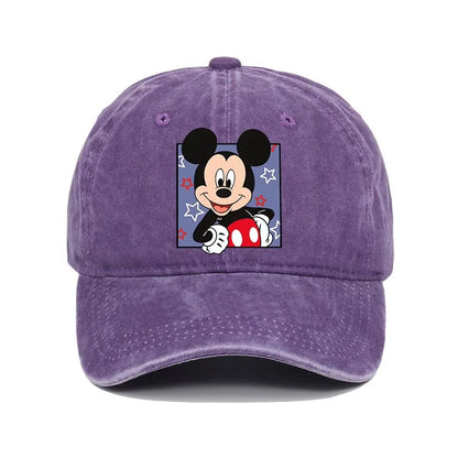 Retro Washed Mickey Mouse Print Baseball Cap
