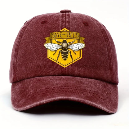 Bee Printed Baseball Cap
