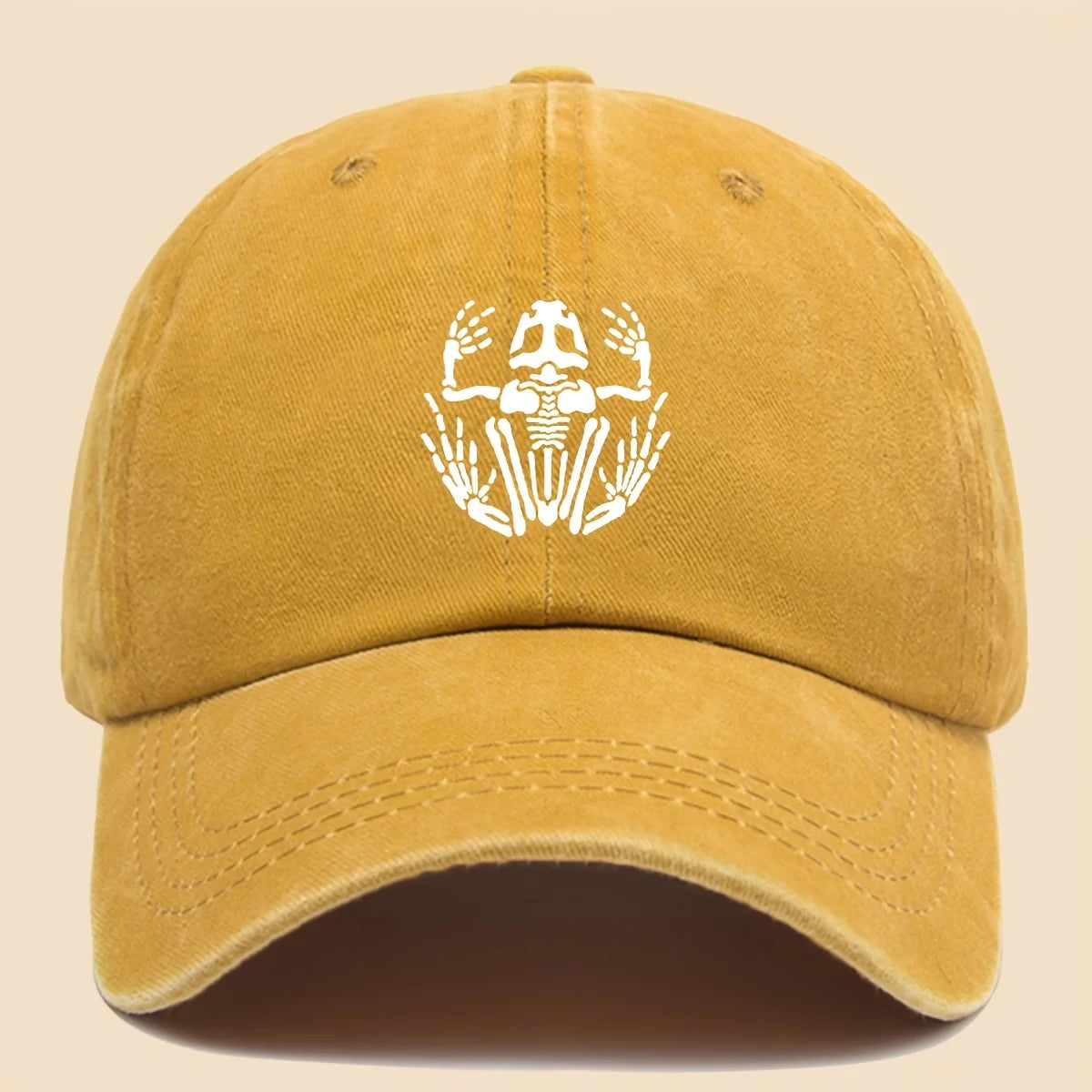 Skeleton Frog Printed Baseball Hat For Men Women