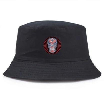 Sugar Skull Bucket Hat Summer Fisherman Hat Cotton Fishing Cap For Men Women