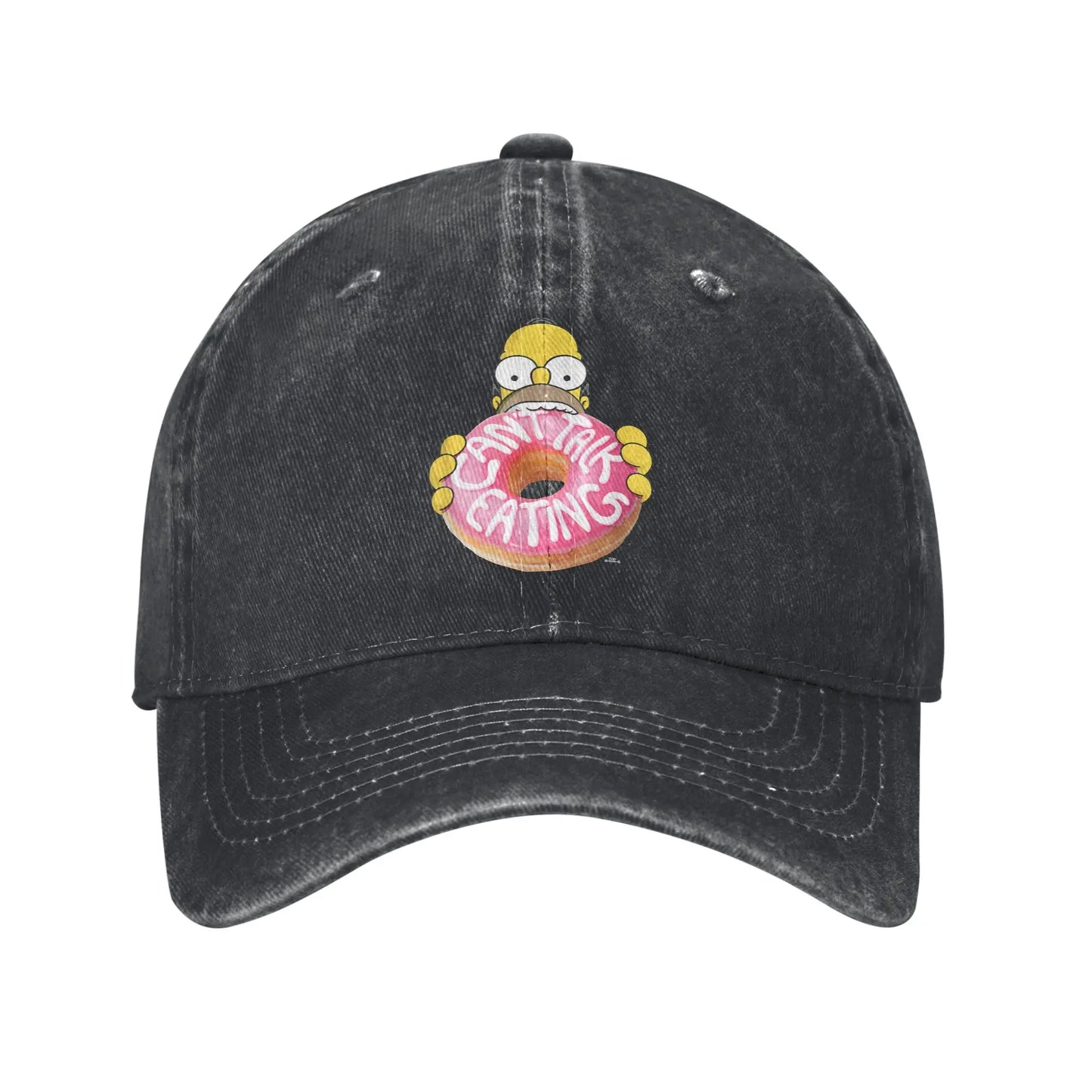 The S-Simpson Homer Can't Talk Eating Donut Baseball Cap