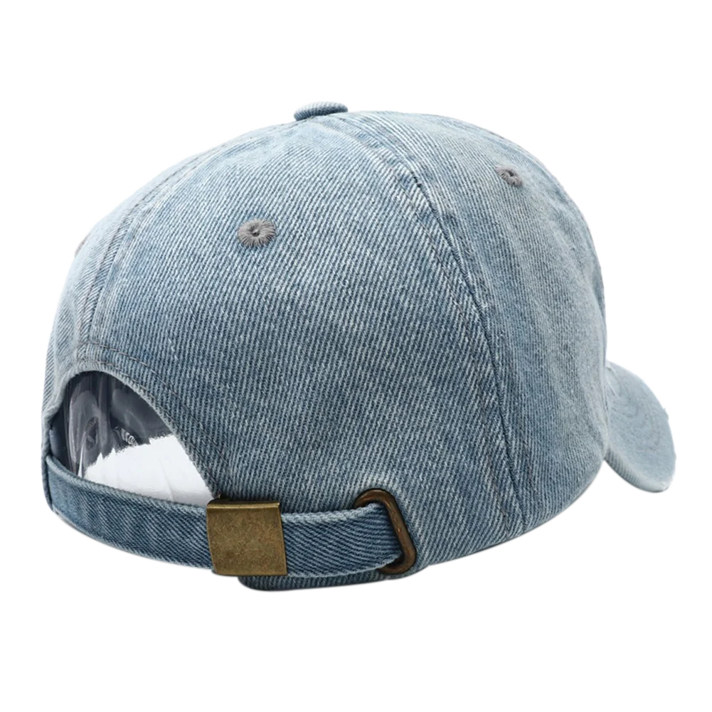 High Quality MY Embroidered Washed Denim Baseball Cap for Men Women