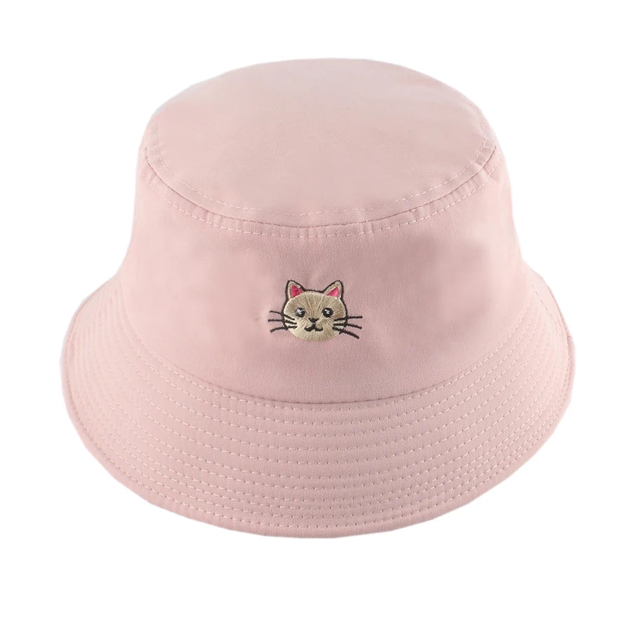 New Soild Color Bucket Hat Cartoon Cute