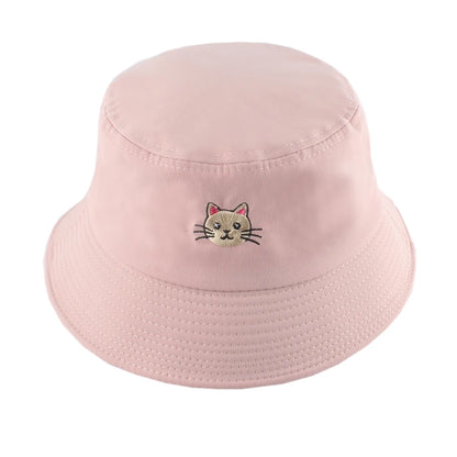 New Soild Color Bucket Hat Cartoon Cute