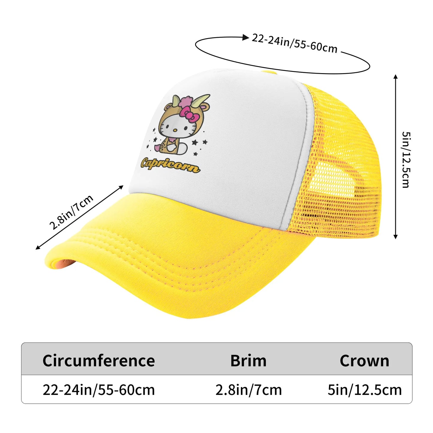 Hello Kitty Zodiac Capricorn Trucker Hats Mesh Baseball Cap