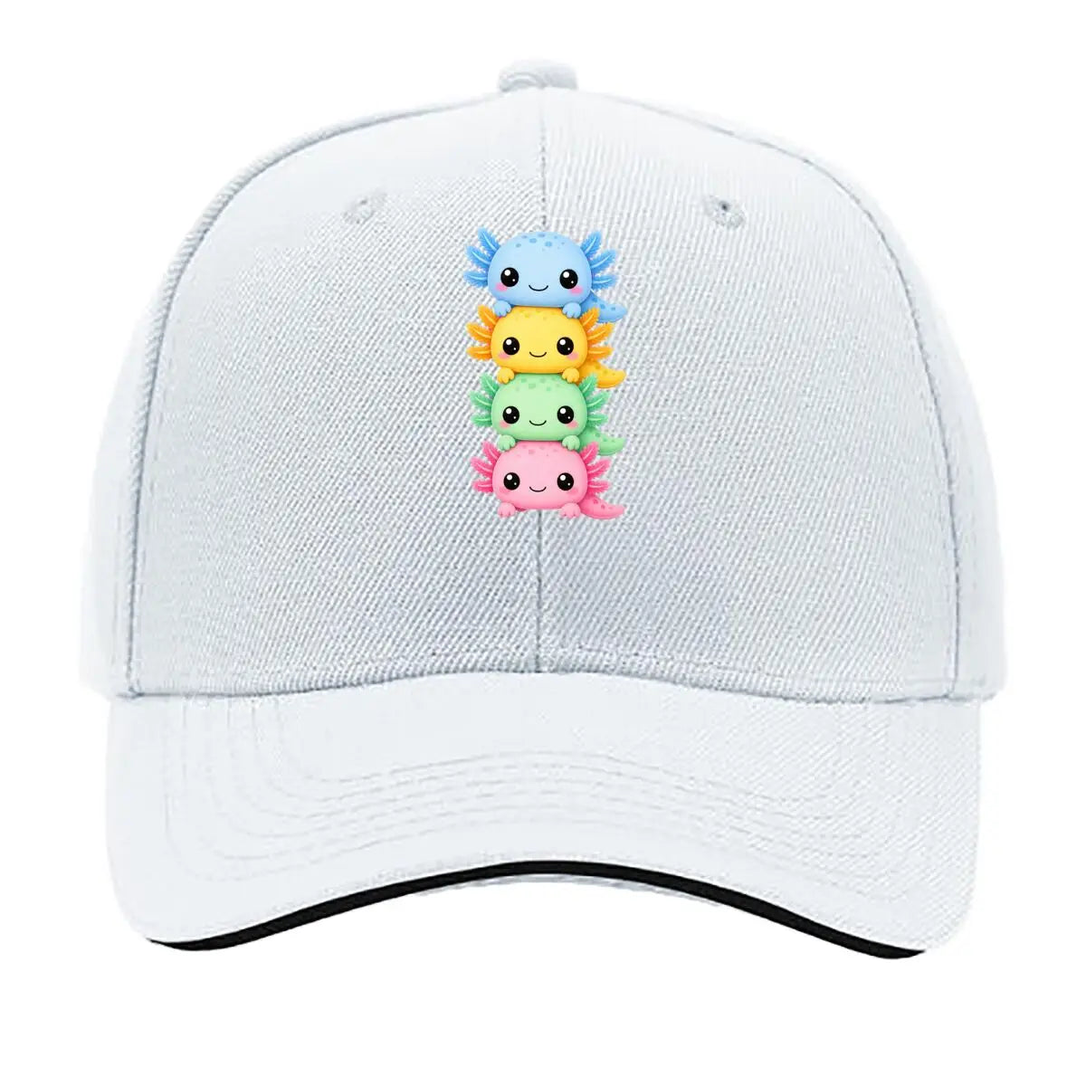 Cute Pastel Axolotl Friends Stack Sandwich Baseball Cap