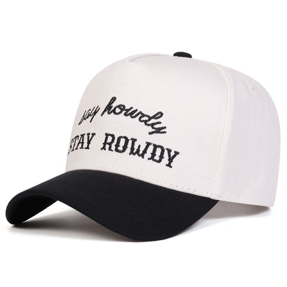 Unisex STAY ROWDY Letter Embroidery Baseball Caps Hip Hop Hat Sunscreen Hat