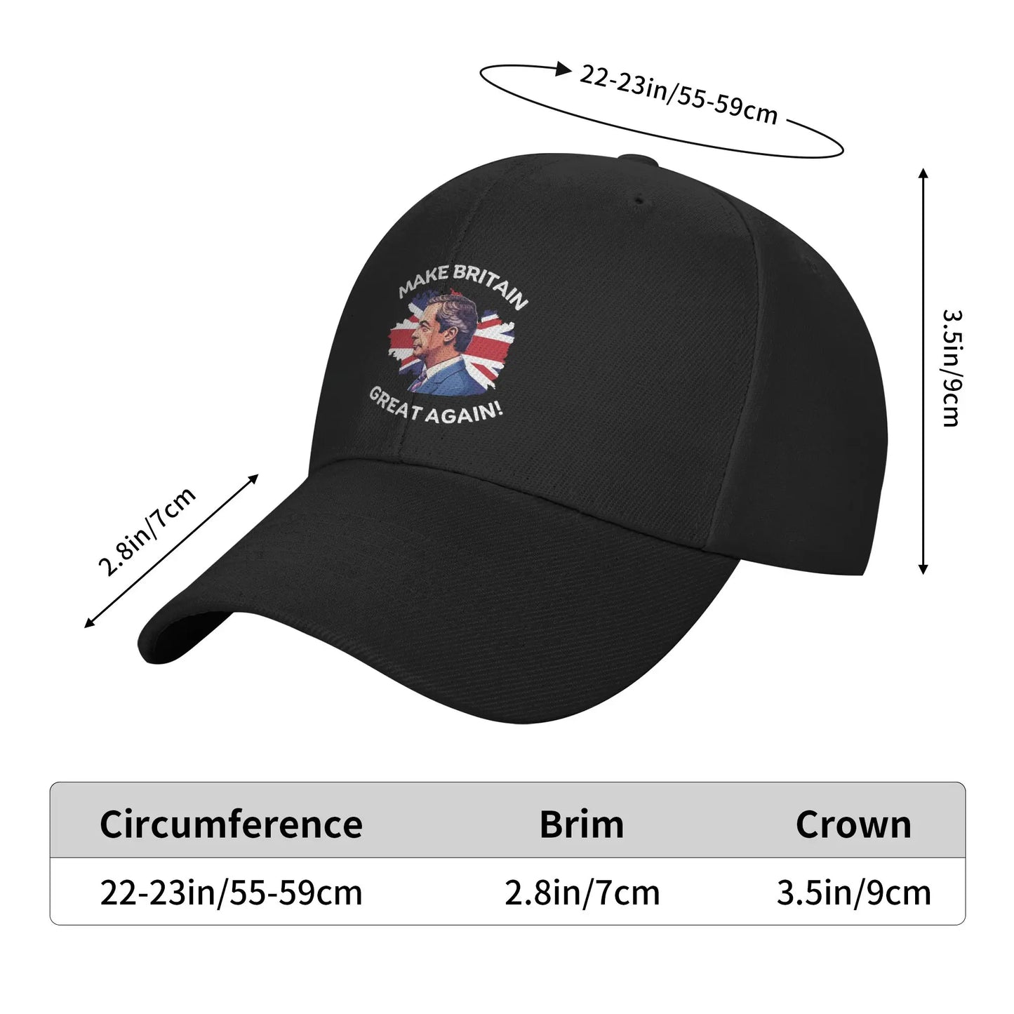 Make Britain Great Again Nigel Farage Support Baseball Cap