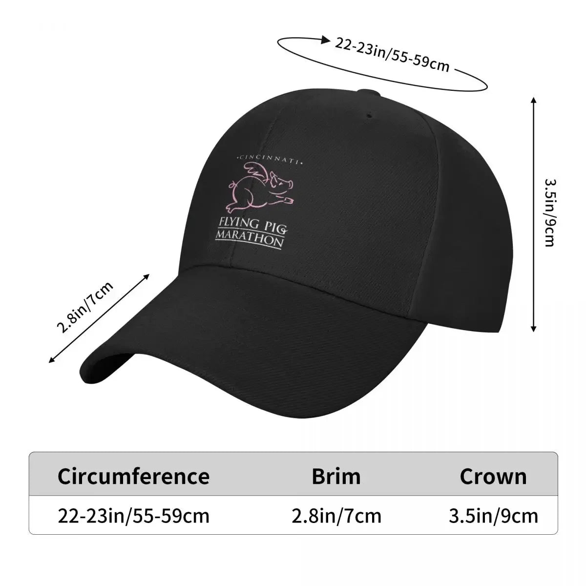 New Flying Pig Marathon Baseball Cap