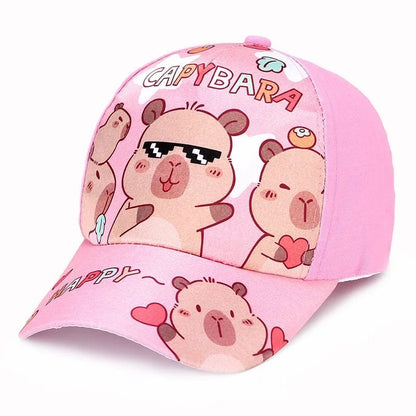 Children's Cartoon Capybara Printed Cute Capybara Hat Lovely Kids Baseball Cap