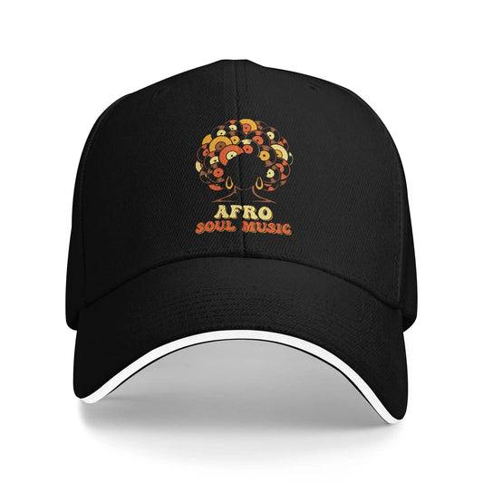 Afro Soul Music Vinyl Retro 70s 80s Funk Disco Dance Sun Baseball Cap