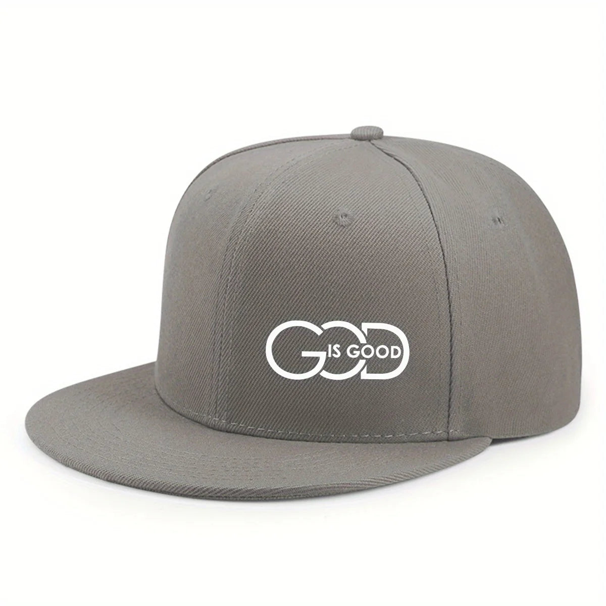 Unisex Adjustable Snapback Cap Street Flat Brim Hat Printed GOD IS GOOD