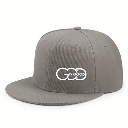 Unisex Adjustable Snapback Cap Street Flat Brim Hat Printed GOD IS GOOD
