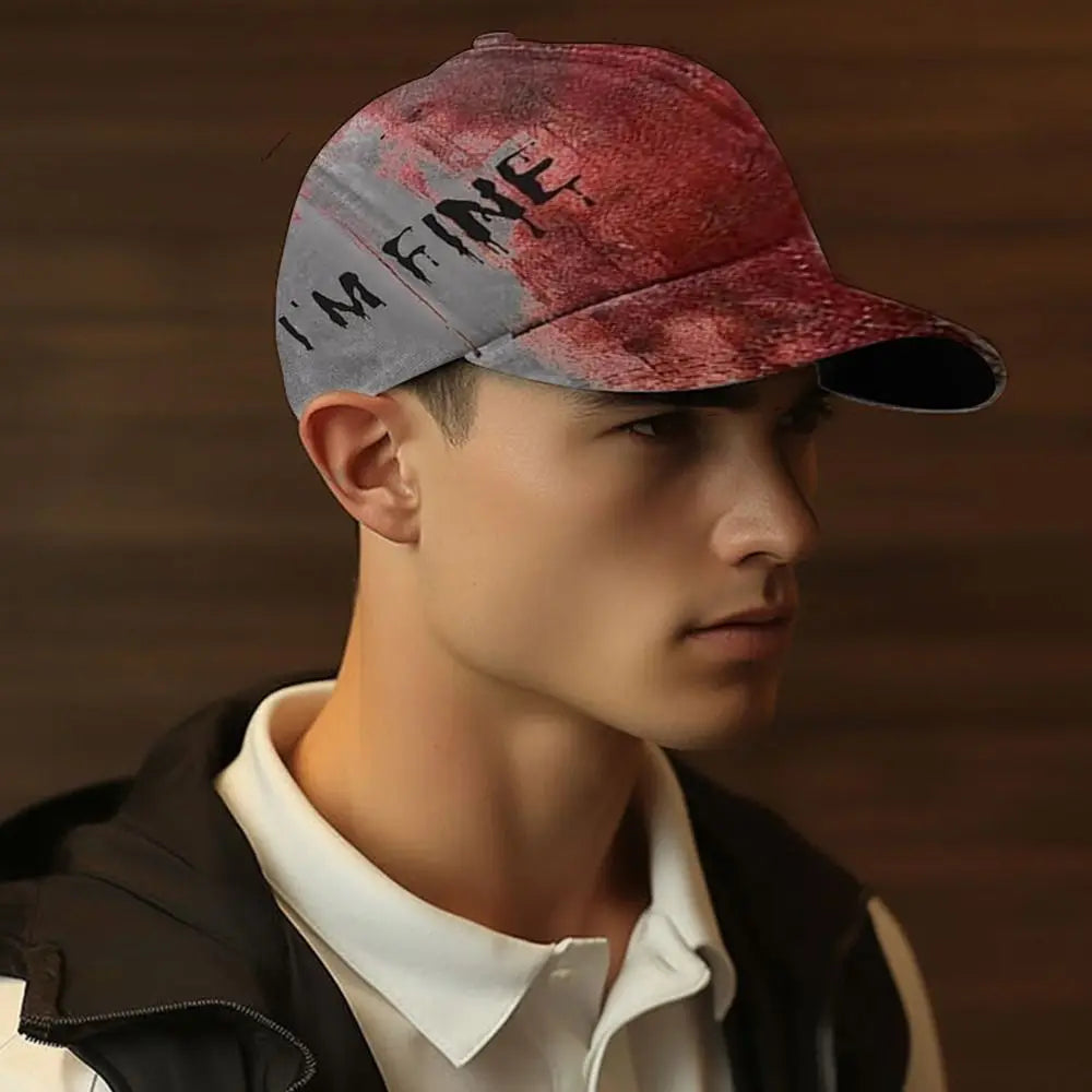 Trendy 3D Printed Halloween Hat Tie-Dye Horror Baseball Hat