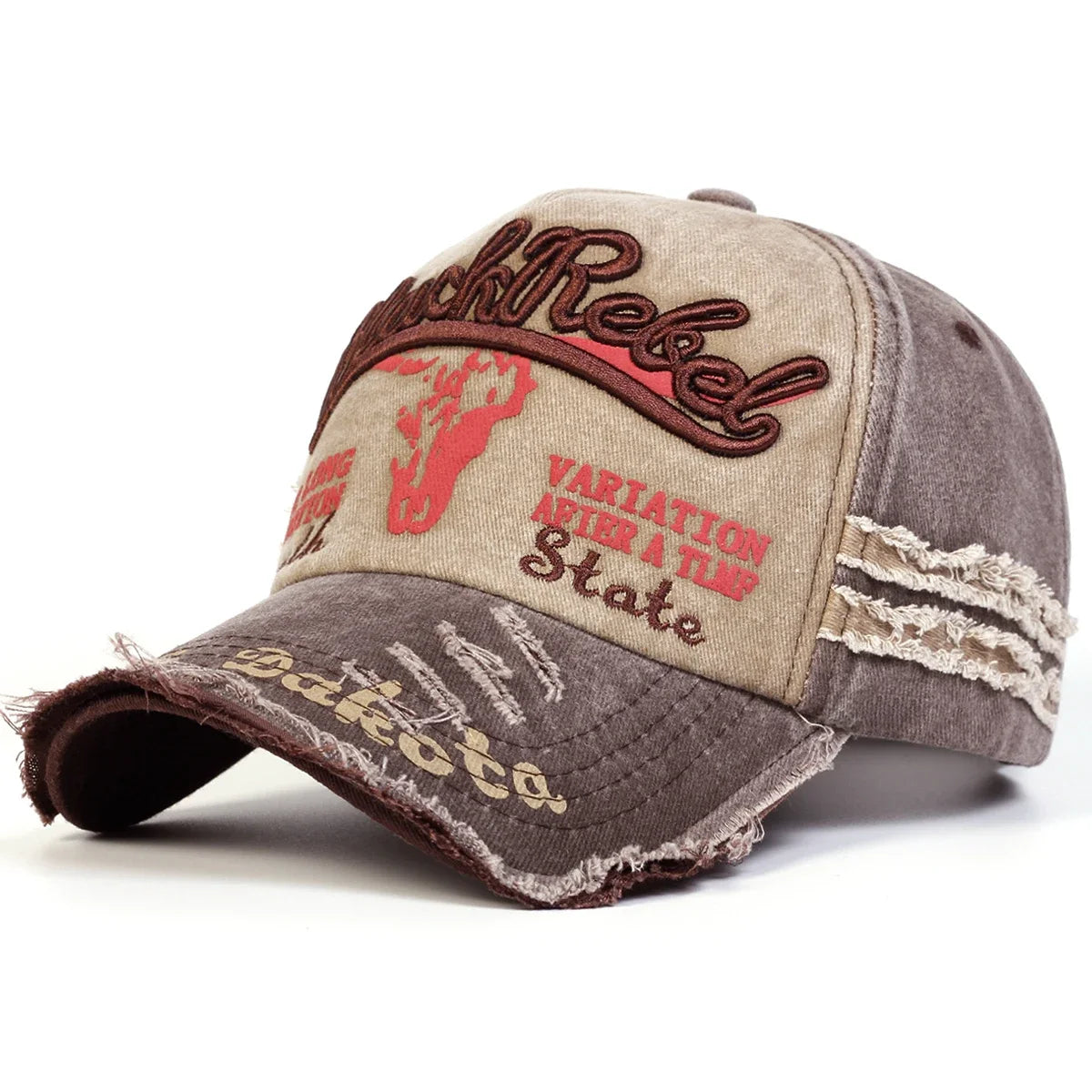 Unisex BlackRebel Letter Embroidery Wash Baseball Caps