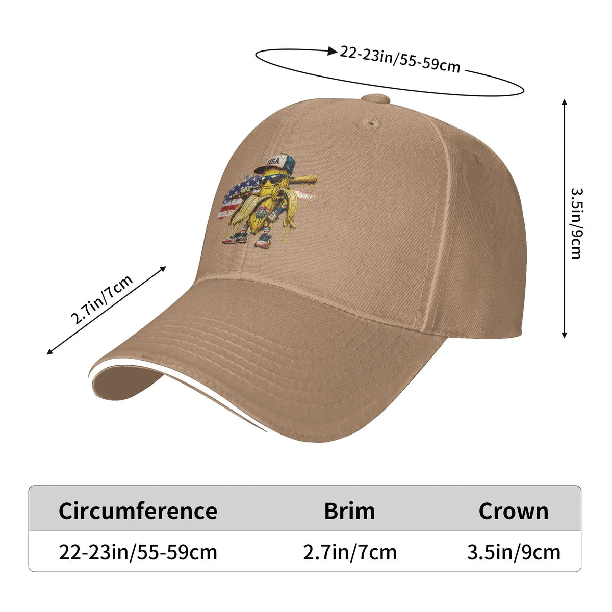 Funny Banana Drip American Flag Baseball Cap