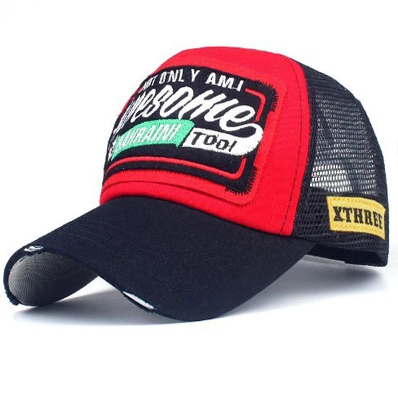 New Mesh Embroidery Letter Awesome Baseball Cap