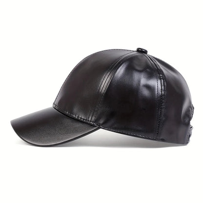 Children Pu Leather Solid Color Baseball Caps Spring Autumn