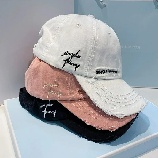 Vintage Washed Baseball Cap Children's Ins Fashion Letter Embroidery