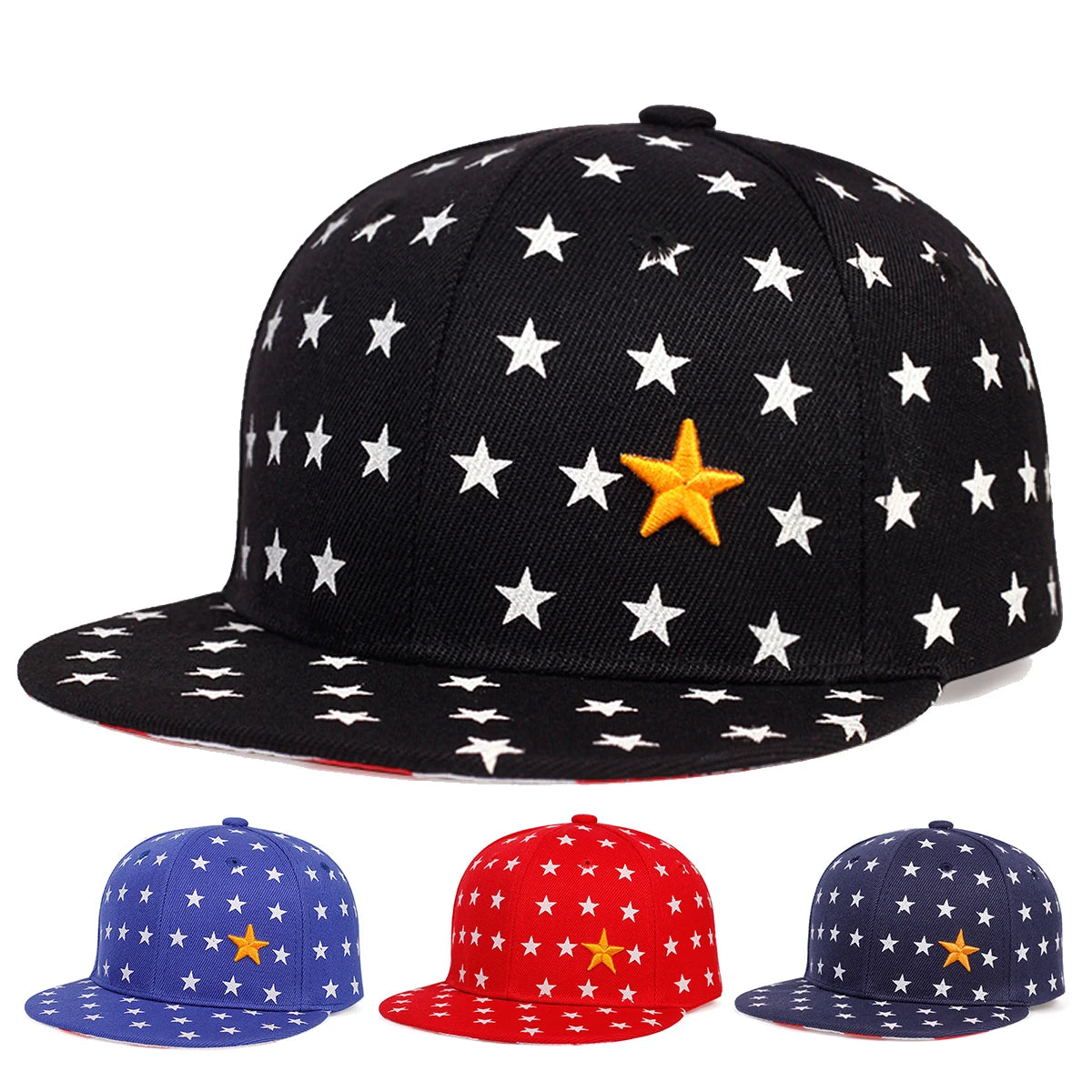 Children Five Pointed Star Embroidery Baseball Caps