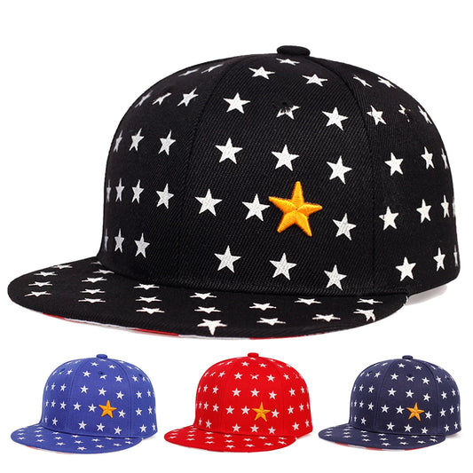 Children Five Pointed Star Embroidery Baseball Caps