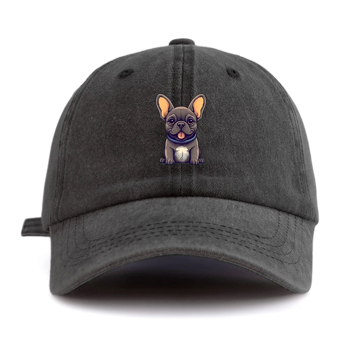Bulldog Print Retro Baseball Cap