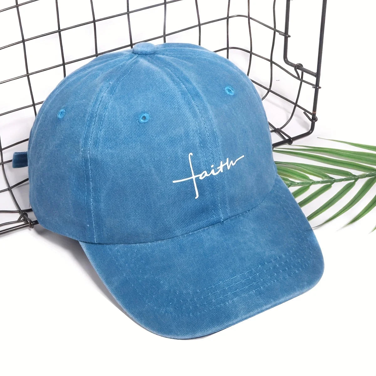 Faith Printed Retro Street Style Distressed Men Women Baseball Cap