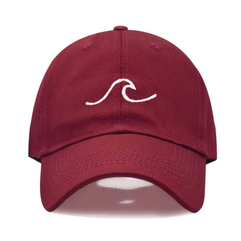 Men's Baseball Cap Women's Washed Cotton Waves Embroidery Embroidery Sport Golf Caps For Man