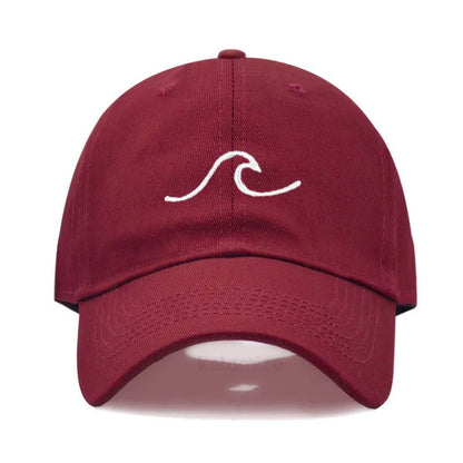 Men's Baseball Cap Women's Washed Cotton Waves Embroidery Embroidery Sport Golf Caps For Man