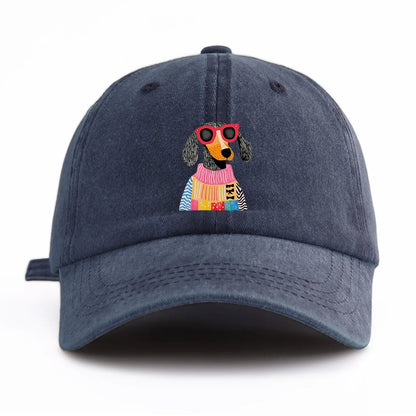 DOG Print Washed Baseball Cap For Adults