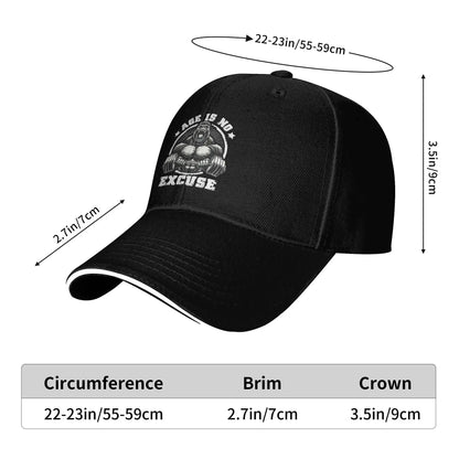 Age Is No Excuse Gorilla Weightlift Gym Quotes Baseball Cap