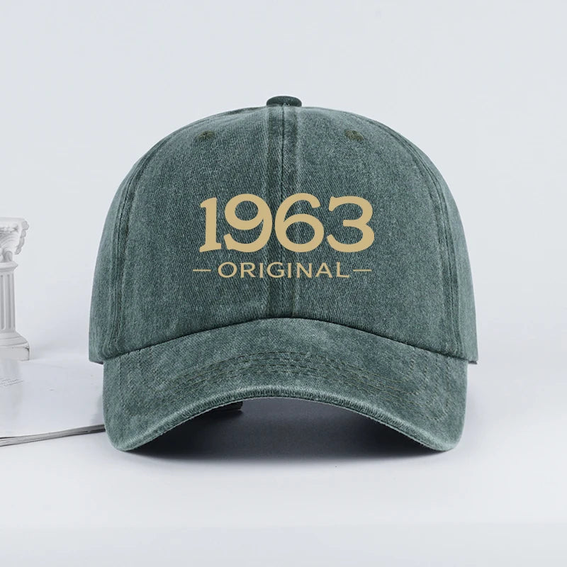 Retro 1963 Original Printed Washed Baseball Cap