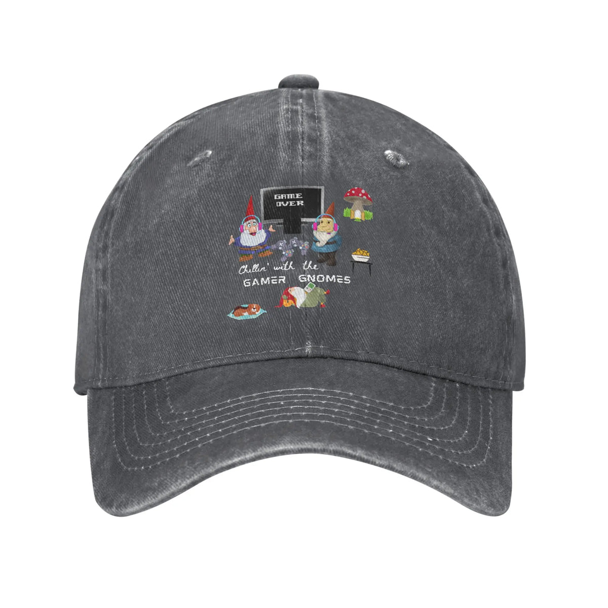 Fashion Video Games Gamer Gnomes Chilling Out Enjoying Life Baseball Cap