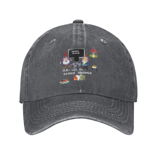 Fashion Video Games Gamer Gnomes Chilling Out Enjoying Life Baseball Cap