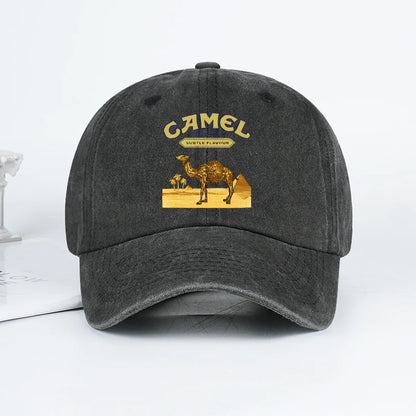 Vintage “Camel” Desert Scene Print Washed Baseball Cap