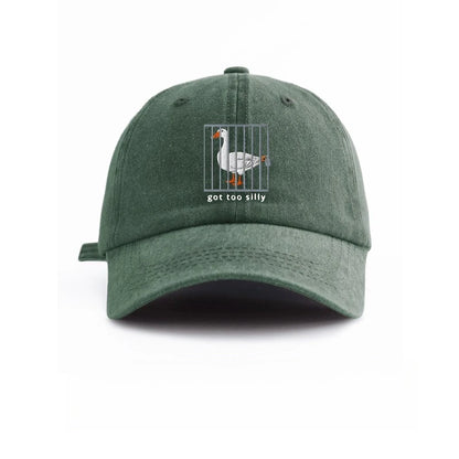 Baseball Cap Unisex Goose Cage Print Hat Got Too Silly Letter Graphic
