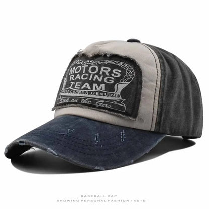 MOTOS Fashion Patchwork Color Washed Denim Baseball Cap