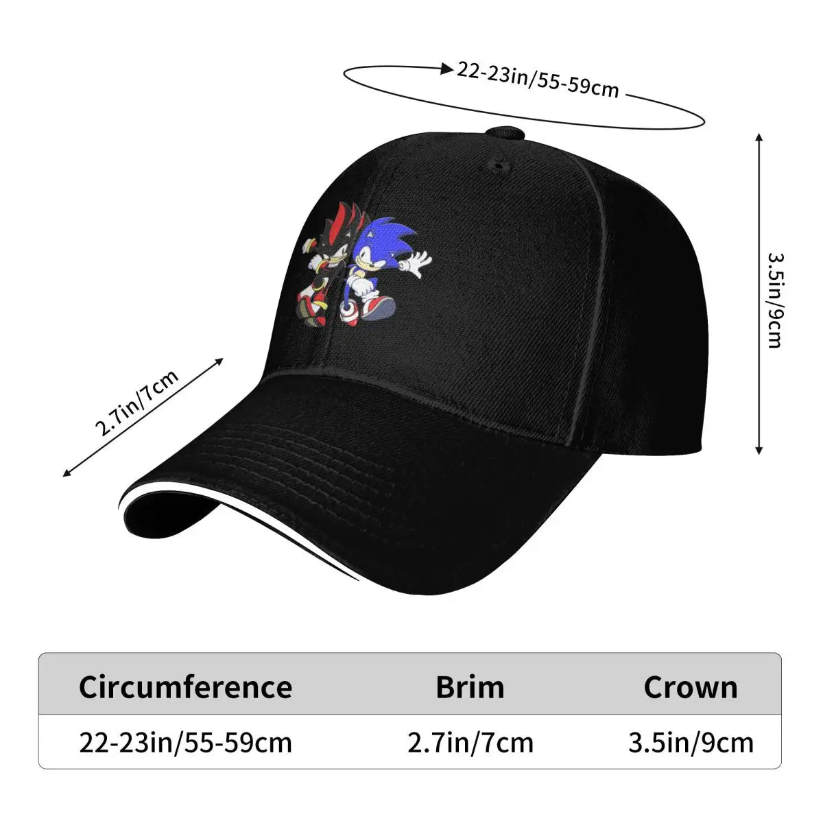 Sonic Shadow Cartoon The Hedgehog Cap Fashion Casual Baseball Caps