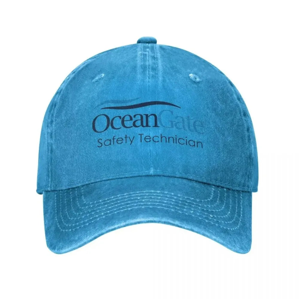Vintage OceanGate Safety Technician Baseball Cap Unisex Style Distressed Washed Headwear