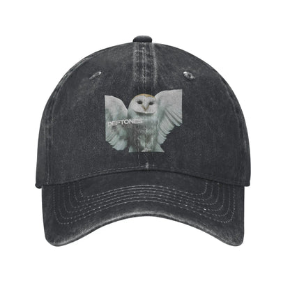 Retro Deftones Baseball Caps Unisex Style Distressed Cotton Snapback Cap White Pony