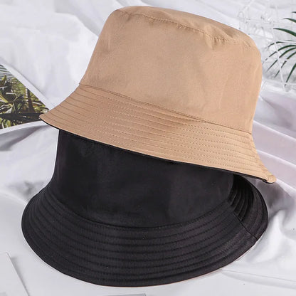 Double-sided Wearing Cap Solid Color Bucket Hat Men Women