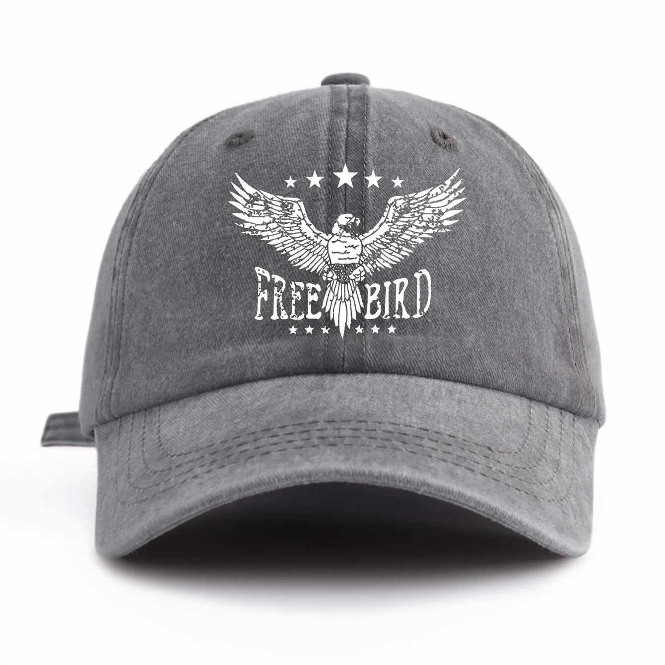 FREE BIRD Print Washed Baseball Cap