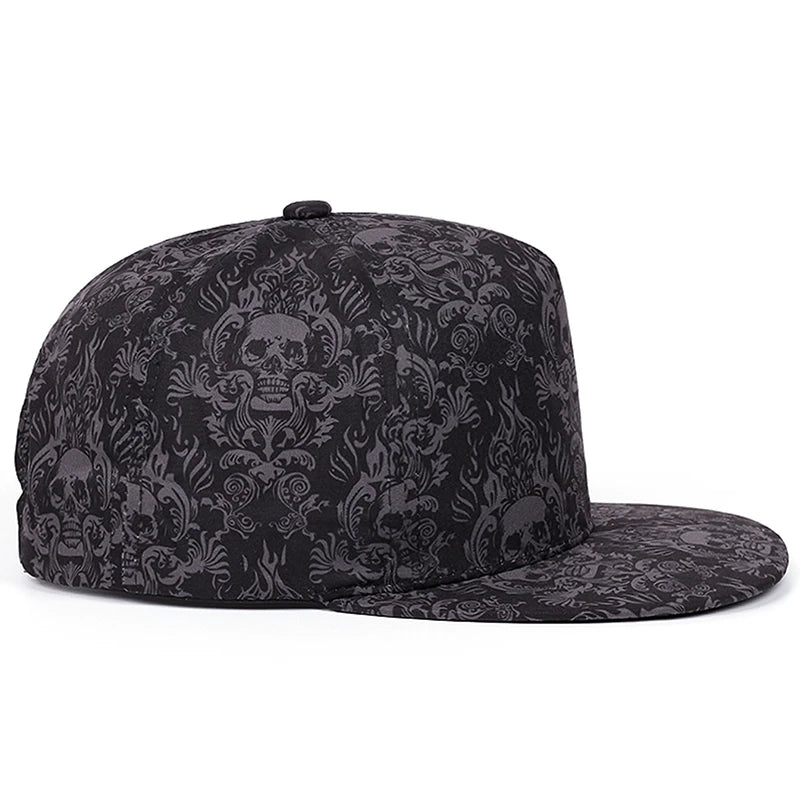 New Fashion Baseball Hat Full Skull Print Street Hip Hop Hat
