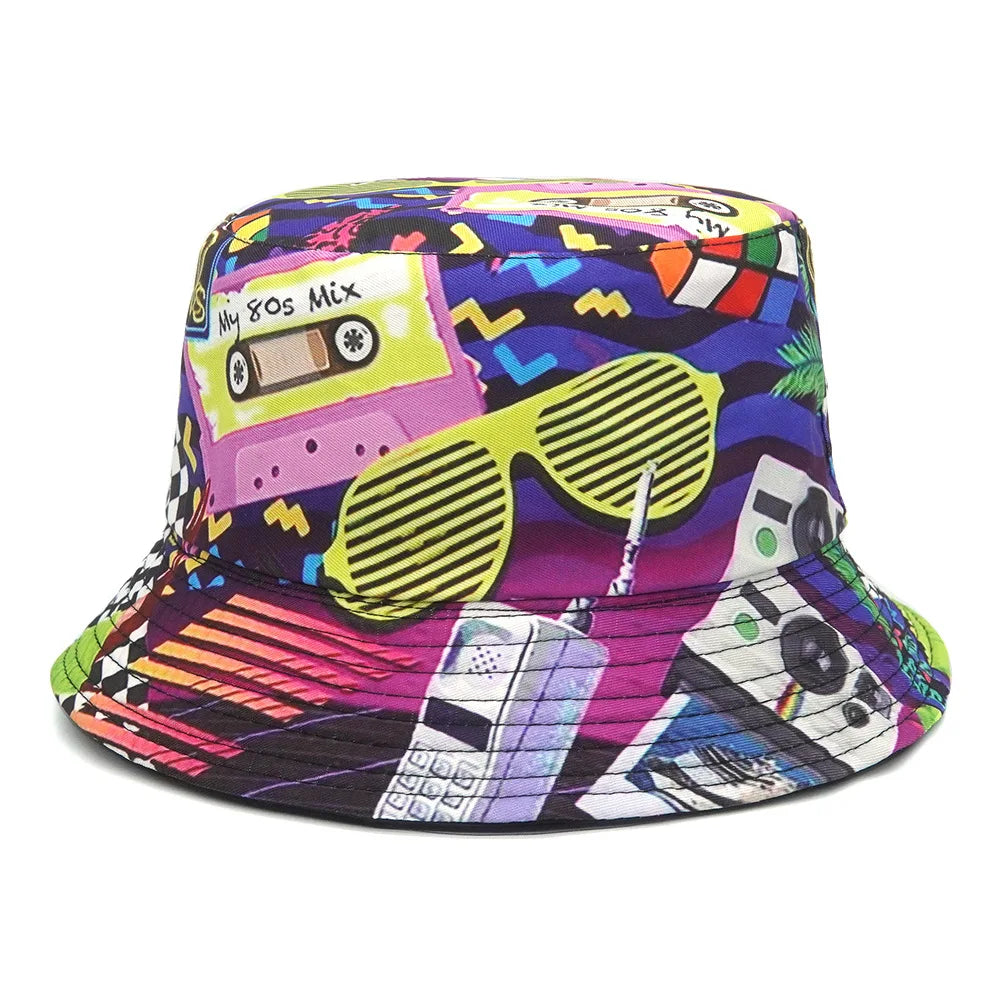Summer Sun Hat Reversible Yellow Duck Bucket Hat
