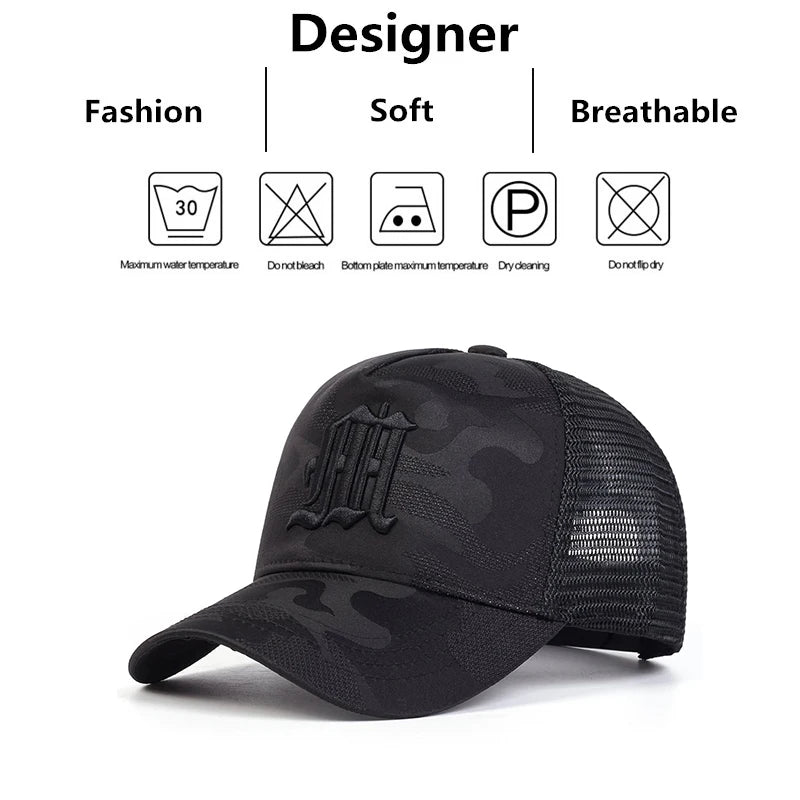 Fashion M Letter Camouflage Embroidery Baseball Caps